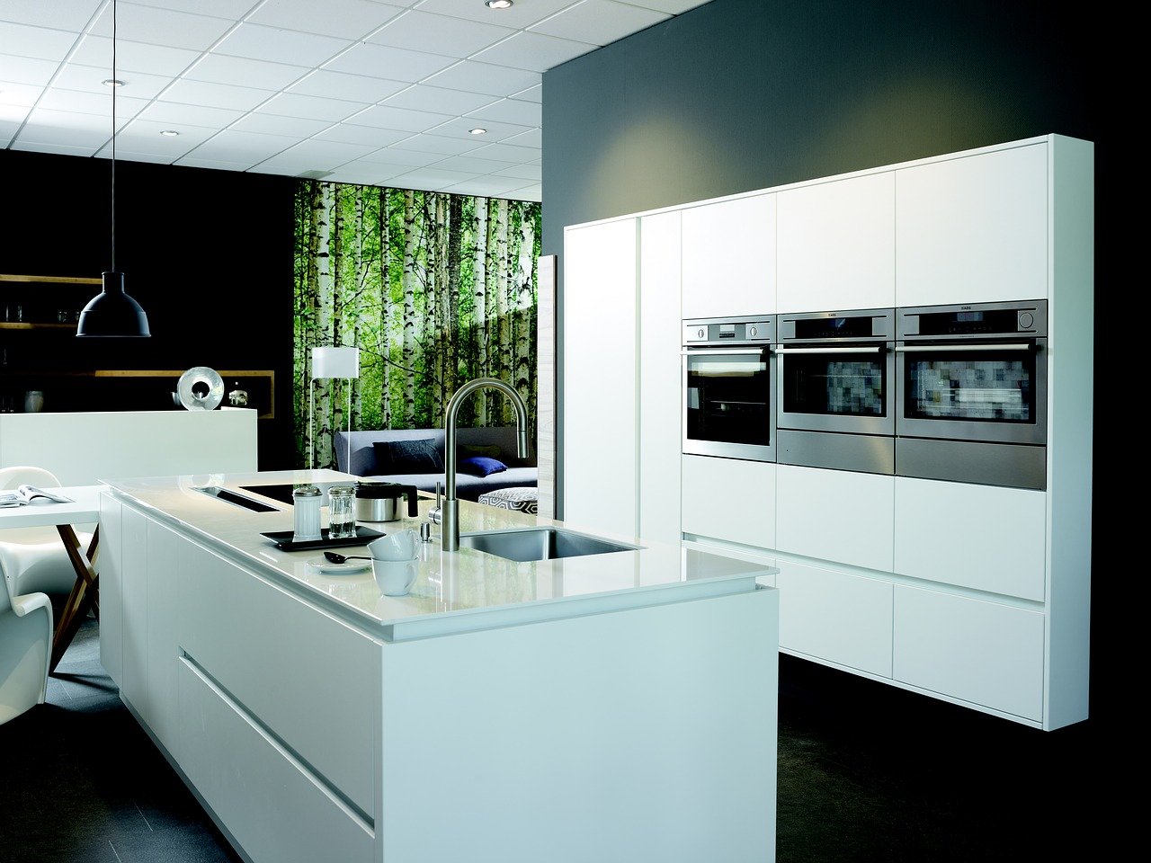 Galley Kitchen with Island or Cart