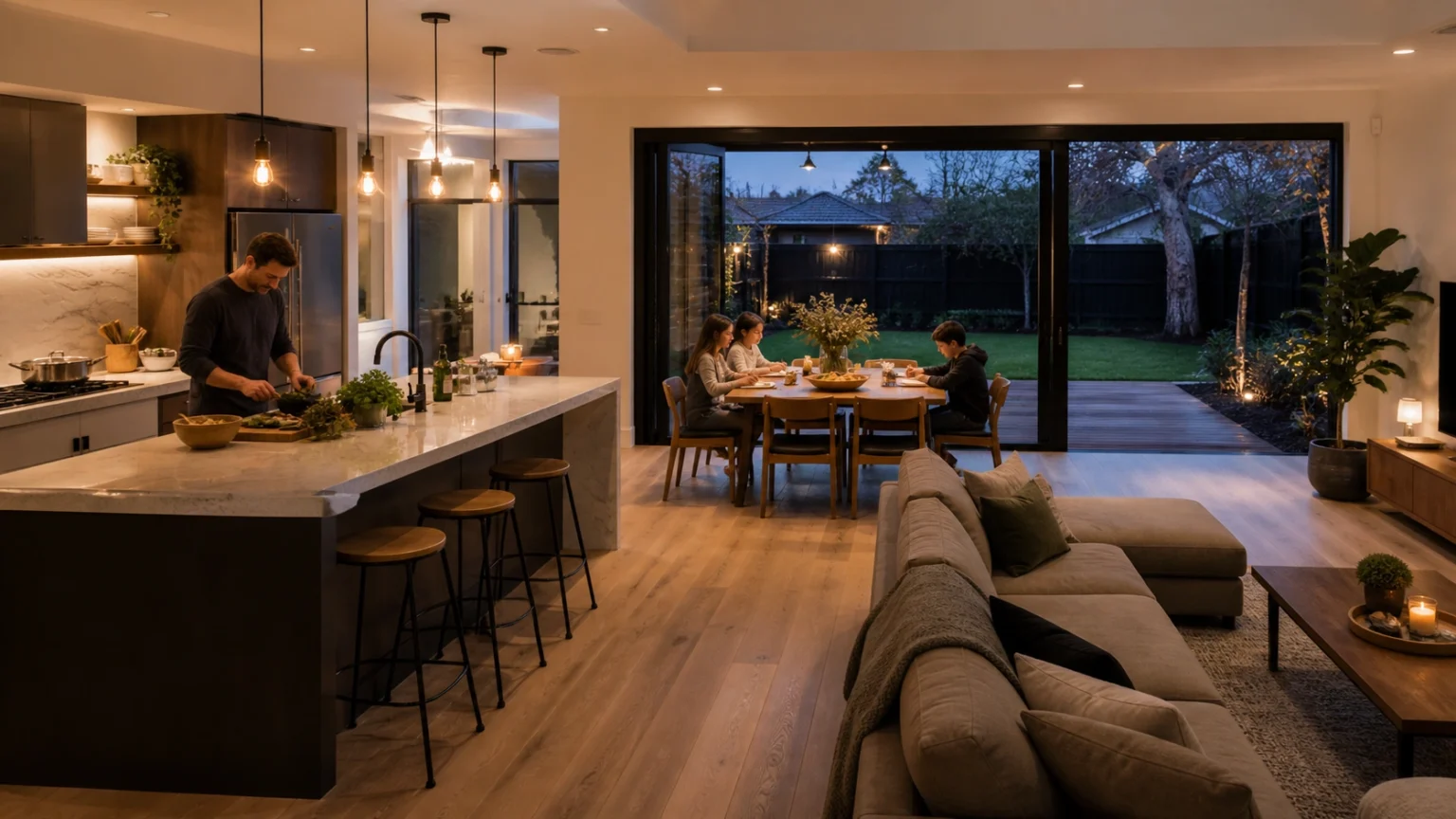 An open-plan living extension fixes that mismatch are great Home Extension Ideas