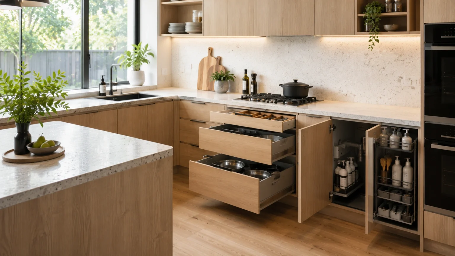 Kitchen storage solutions have evolved well beyond loose furniture and improvised shelving.